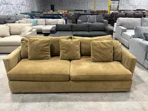 Crate & Barrel 83'' Lounge Sofa (Camel Performance Velvet)