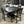 5-Piece Espresso Wood Dining Set w/Lazy Susan