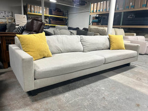 American Leather 102'' Modern Light Gray Sofa