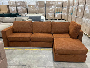 *Perfect Condition* Terracotta Rained Chenille LoveSac (4 Seat/5 Side)