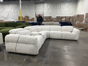 Aiden & Ivy Monroe 6-Piece Fabric Power Reclining Sectional