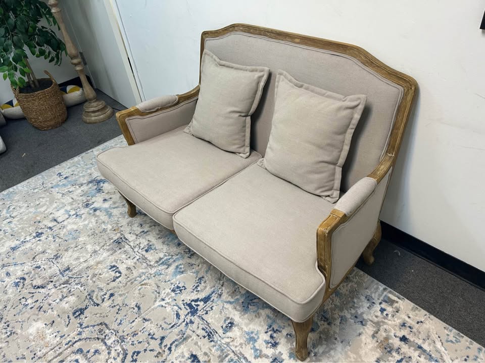 Baxton Studio Gray Constanza Classic French Loveseat