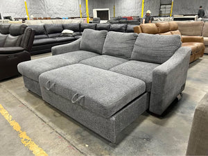 Coddle Aria Fabric Sleeper Sofa w/Reversible Chaise & Storage
