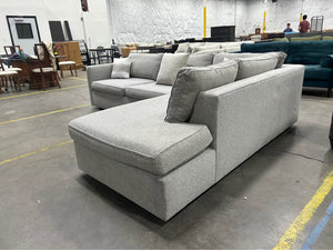 West Elm Harris 2-Piece Bumper Chaise Sectional (Storm Gray)