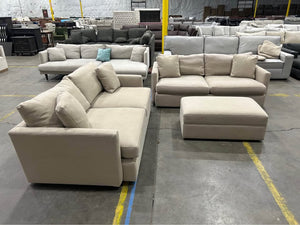 Crate & Barrel Lounge Sofa Set w/Storage Ottoman
