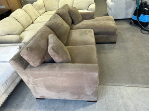 Crate & Barrel Taupe Axis 2-Pc Chaise Sectional