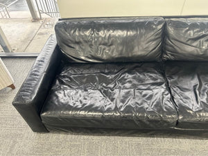 RH Maxwell Leather 2-Cushion Sofa (Ebony)