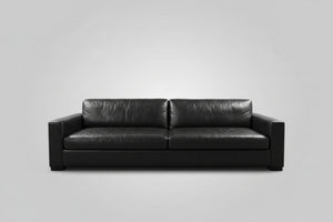 RH Maxwell Leather 2-Cushion Sofa (Ebony)