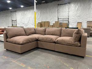 Albany Park Kova 122'' Sofa w/Ottoman (Mocha Performance Bouclé)