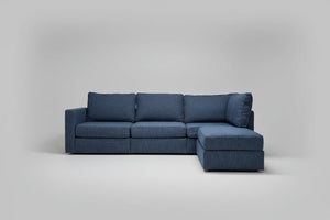 *Perfect Condition* Vintage Blue Rained Chenille LoveSac (4 Seat/5 Side)