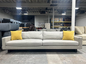 American Leather 102'' Modern Light Gray Sofa