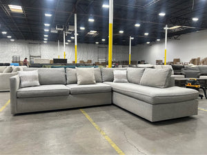 West Elm Harris 2-Piece Bumper Chaise Sectional (Storm Gray)