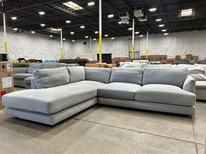 West Elm Haven 2-Piece Bumper Chaise Sectional – Feather Gray