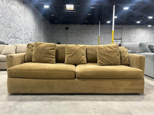 Crate & Barrel 83'' Lounge Sofa (Camel Performance Velvet)