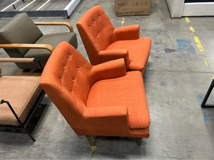 Burnt Orange MCM Accent Chair Set