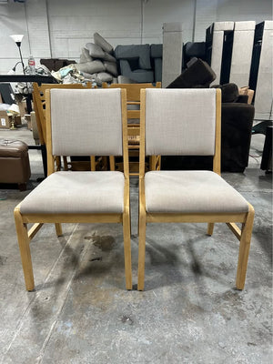 2-Pc Contemporary Beige Dining Chair Set