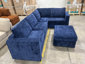 *Perfect Condition* Sapphire Navy Corded Velvet LoveSac (5 Seat/7 Side)