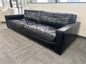 RH Maxwell Leather 2-Cushion Sofa (Ebony)