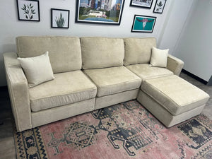 Tan Combed Chenille LoveSac Sactional