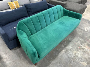 Emerald Green Velvet 74'' MCM Sofa