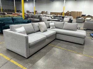 West Elm Harris 2-Piece Bumper Chaise Sectional (Storm Gray)
