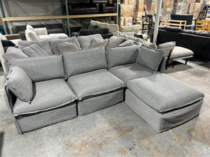 Anabei 4-Pc Modular Gray Cloud Sectional