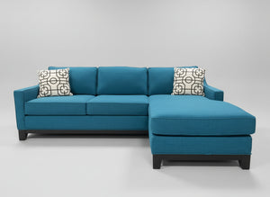 Jonathan Louis Contemporary Teal Reversible Chaise Sectional