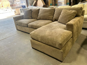 Crate & Barrel Taupe Axis 2-Pc Chaise Sectional