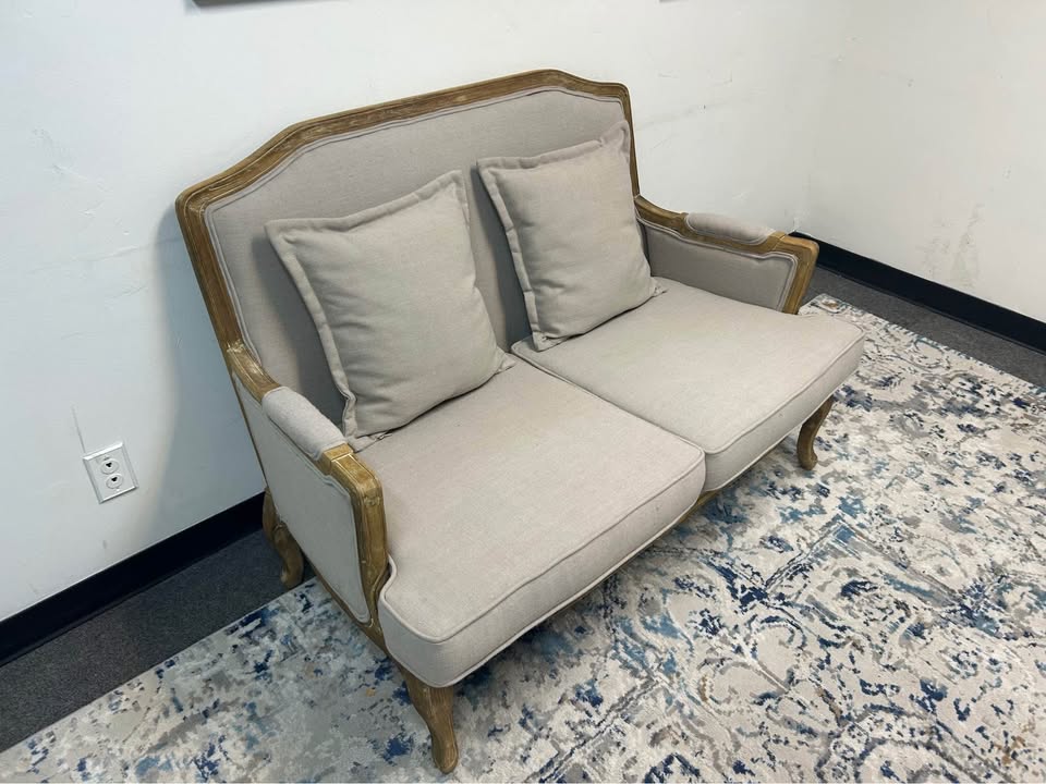 Baxton Studio Gray Constanza Classic French Loveseat