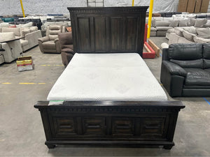 Dark Brown Queen Storage Bed Frame w/Health Care Mattress