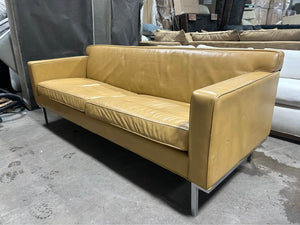 American Leather 81'' Yellow MCM Sofa