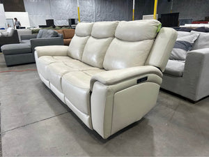 Gilman Creek Sanders Leather Power Sofa (Cream)