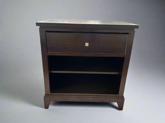 Contemporary Dark Brown Wooden Nightstand