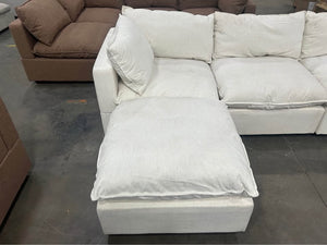 Albany Park 122'' Kova Pillow Cushion Sofa + Ottoman (Oyster White)