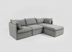Anabei 4-Pc Modular Gray Cloud Sectional