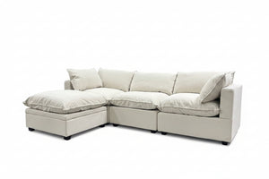 Albany Park 122'' Kova Pillow Cushion Sofa  + Ottoman (Sand Performance Basketweave)