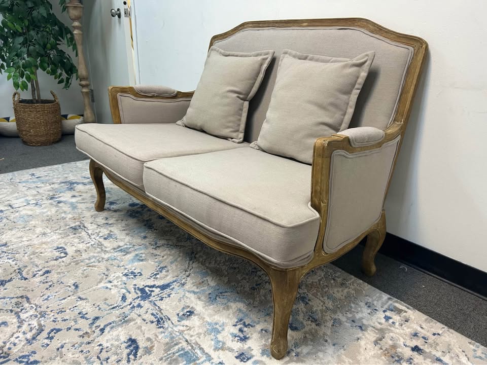 Baxton Studio Gray Constanza Classic French Loveseat