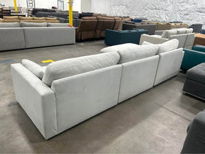 Ashley Signature Sophie 3-Pc Sectional Sofa Chaise (Sky Grey)