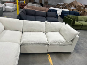 Albany Park 122'' Kova Pillow Cushion Sofa  + Ottoman (Sand Performance Basketweave)