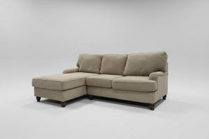 Classic 2-Pc English Roll Arm Chaise Sectional