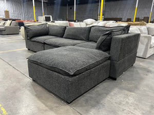 Albany Park 122'' Kova Box Cushion Sectional (Charcoal)