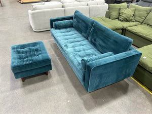 Article 88'' Sven Sofa w/Ottoman (Pacific Blue)