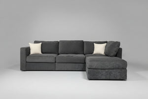 Charcoal Corded Velvet LoveSac (4 base/5 side)