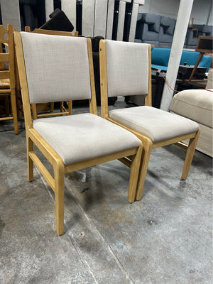 2-Pc Contemporary Beige Dining Chair Set