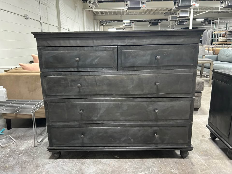 Restoration Hardware Annecy Metal Wrapped 5-Drawer Dresser
