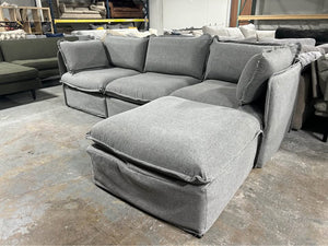 Anabei 4-Pc Modular Gray Cloud Sectional