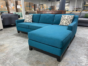 Jonathan Louis Contemporary Teal Reversible Chaise Sectional