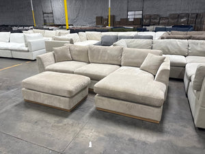 *New* Henredon Caley Reversible Sofa Chaise w/Ottoman