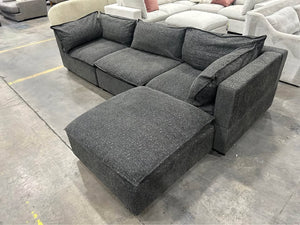 Albany Park 122'' Kova Box Cushion Sectional (Charcoal)