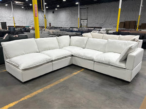 Albany Park Kova Box Cushion Corner Sectional (Frost Performance Linen)